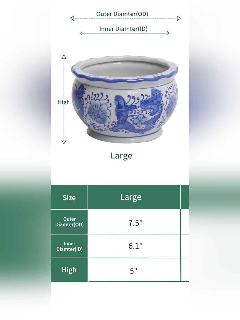 Elegant Blue and White Chinese Style Porcelain Ceramic Pot - Picture 12 of 12